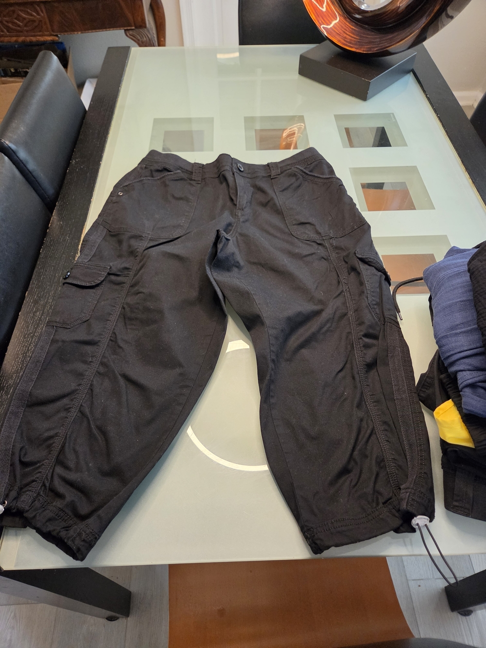 Style & Co. Black Cargo Capris with Drawstring Hem